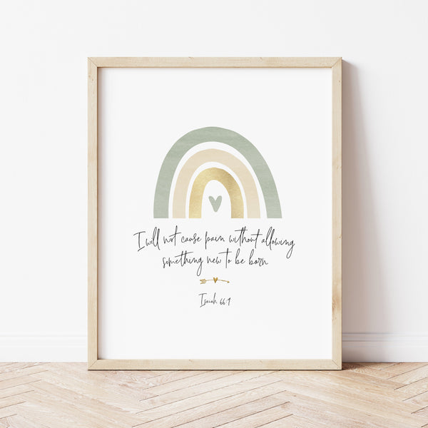 Rainbow Baby Gift | Isaiah 66:9 Print | Ollie + Hank