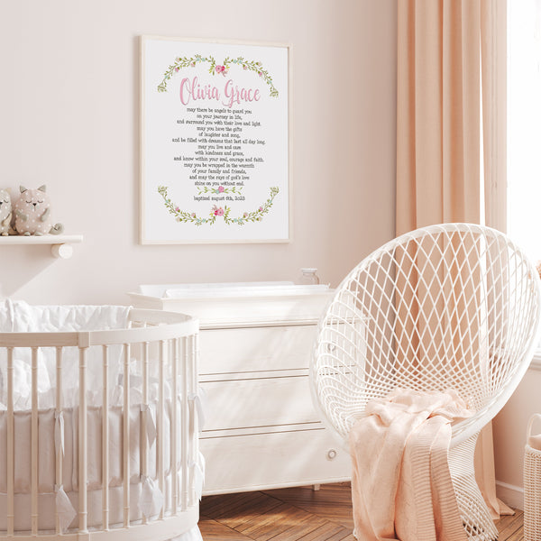 Baptism Gifts For Girls | May There Be Angels Print | Ollie + Hank