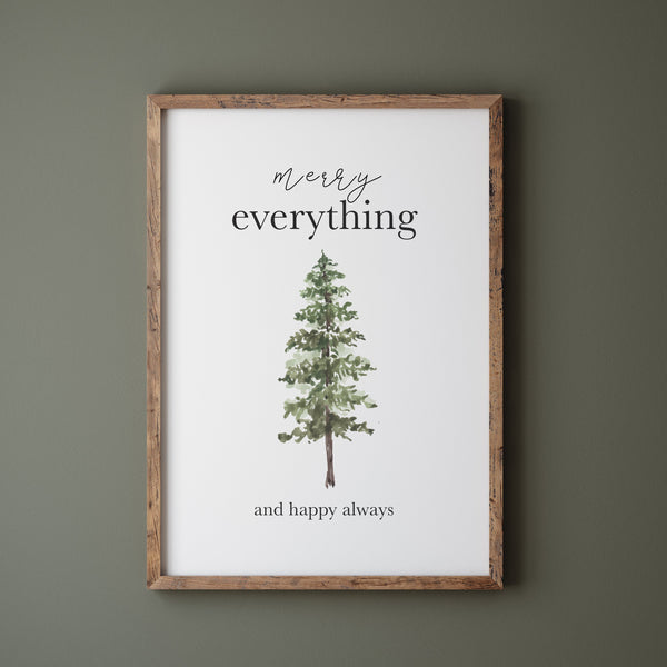 Printable Christmas Wall Art | Merry Everything Print | Ollie + Hank