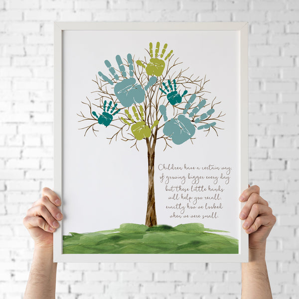 Mothers Day Handprint Art | Child Hand Print Tree Poster | Ollie + Hank