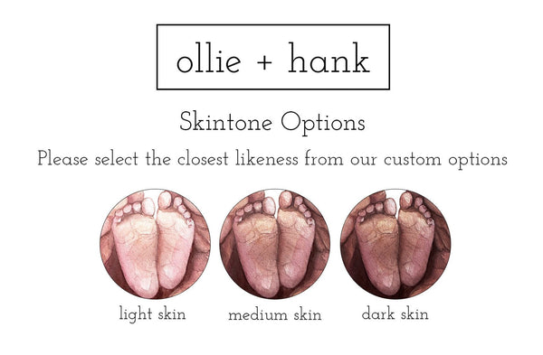 Personalised Family Print | Family Of Three Print | Ollie + Hank