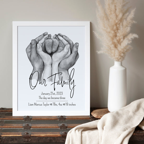 Personalised Family Print | Family Of Three Print | Ollie + Hank