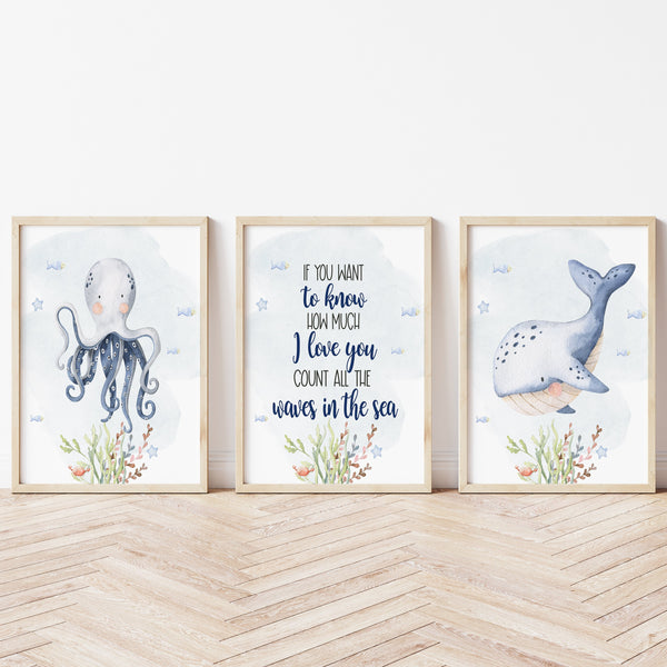 Ocean Nursery Theme | Under The Sea Nursery Wall Art | Ollie + Hank