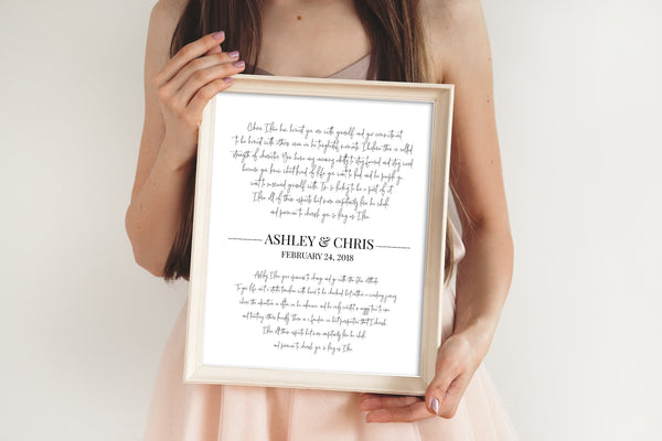 Paper Anniversary Gift Ideas | Marriage Vow Print | Ollie + Hank