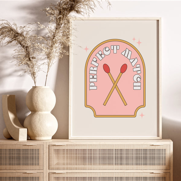 Boho Valentines Day Decor | Perfect Match Print | Ollie + Hank
