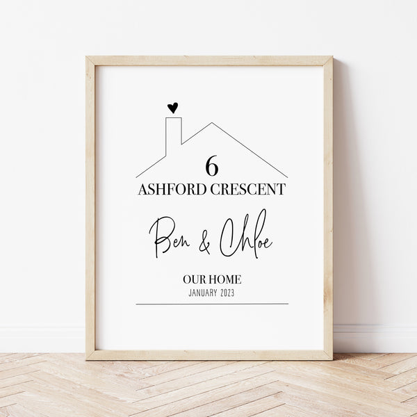 Personalised New Home Gift | New Home Print | Ollie + Hank