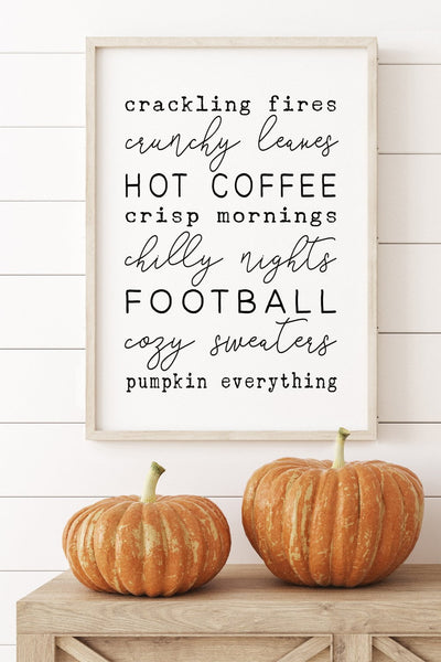 Fall Wall Decor | Fall Favorite Things Print
