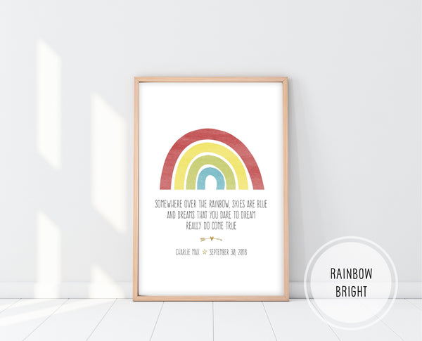 Rainbow Wall Art | Somewhere Over The Rainbow Print | Ollie + Hank