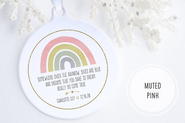 Rainbow Baby Pregnancy Announcement | Rainbow Baby Ornament | Ollie + Hank