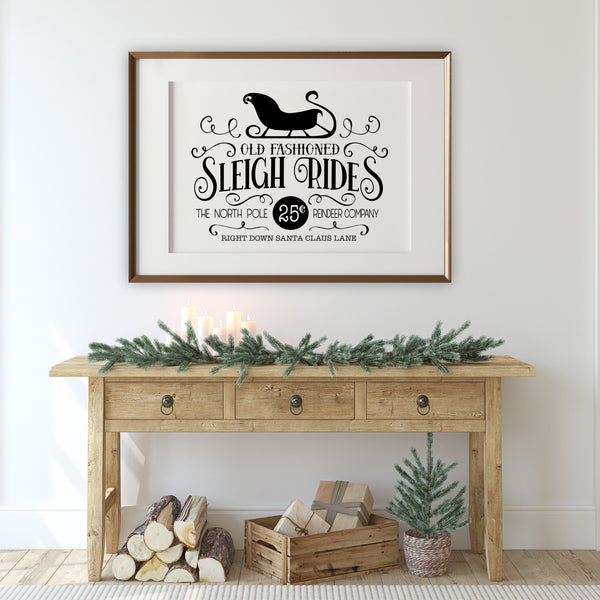 Wall Art For Christmas | Sleigh Rides Sign | Ollie + Hank