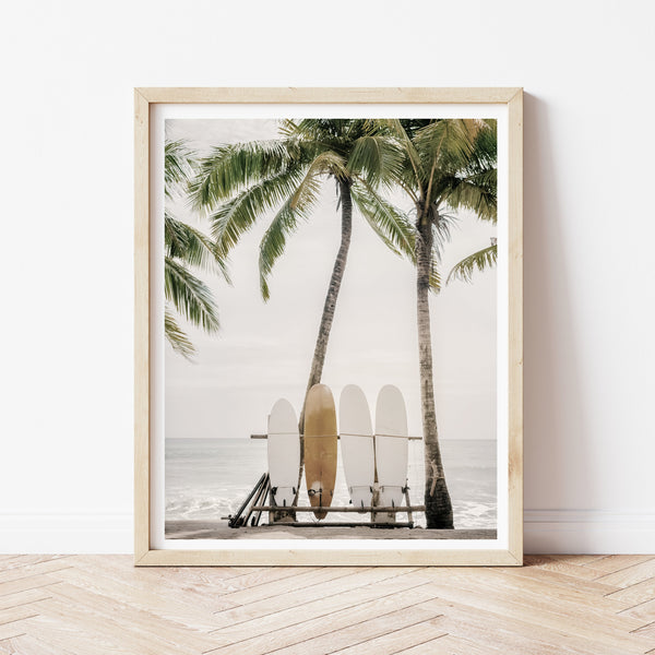 Surfboard Wall Art | Surfboards On The Beach | Ollie + Hank