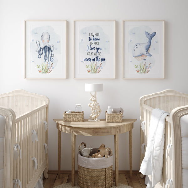 Ocean Nursery Theme | Under The Sea Nursery Wall Art | Ollie + Hank