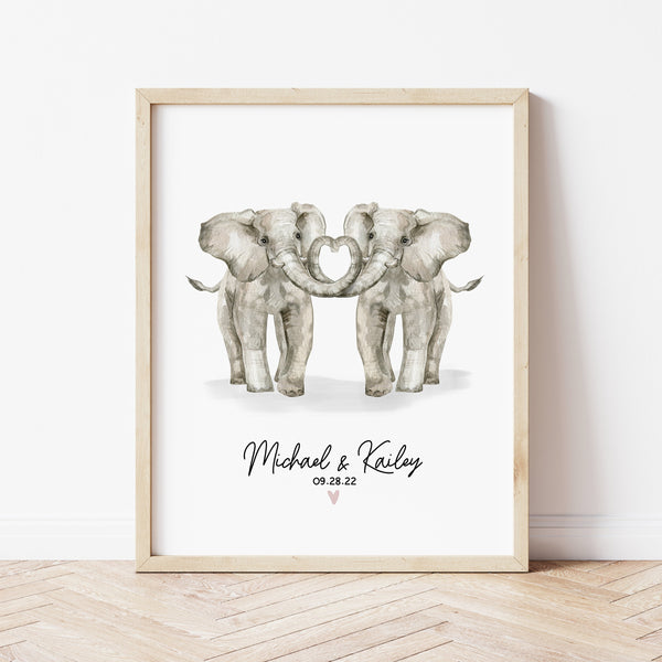 Valentine Gift Ideas For Her | Elephant Love Print | Ollie + Hank