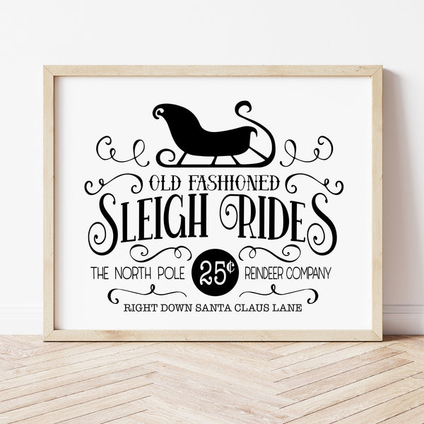 Wall Art For Christmas | Sleigh Rides Sign | Ollie + Hank