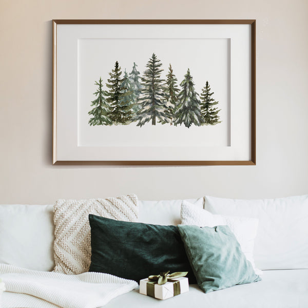 Christmas Tree Print | Winter Trees Art | Ollie + Hank