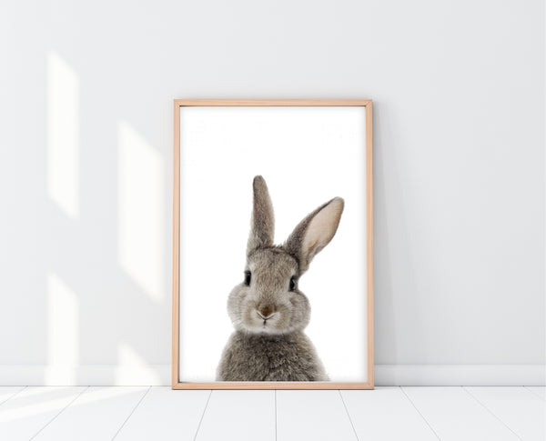 Woodland Nursery Wall Art | PeekABoo Bunny Print | Ollie + Hank