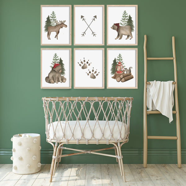 Buffalo Plaid Nursery Decor | Woodland Lumberjack Nursery Art Collection