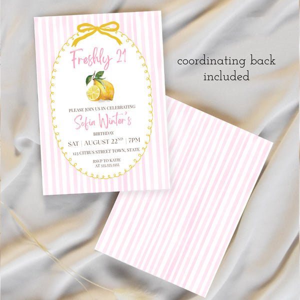 Freshly 21 Birthday Invite | 21st Birthday Invitation | Ollie + Hank