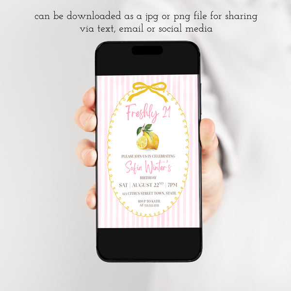 Freshly 21 Birthday Invite | 21st Birthday Invitation | Ollie + Hank