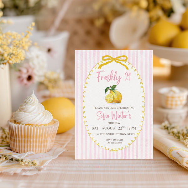 Freshly 21 Birthday Invite | 21st Birthday Invitation | Ollie + Hank