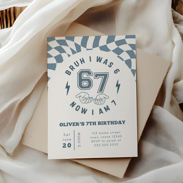 Six Seven Birthday Theme | 6 7 Birthday Invitation | Ollie + Hank