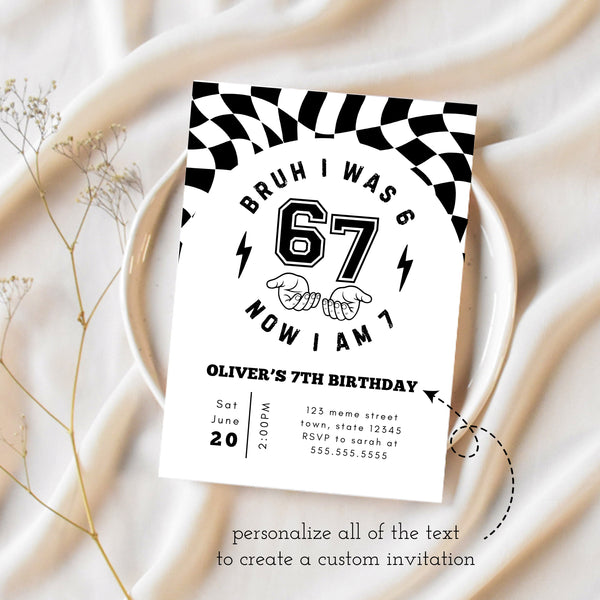 Six Seven Birthday Theme | 6 7 Birthday Invitation | Ollie + Hank