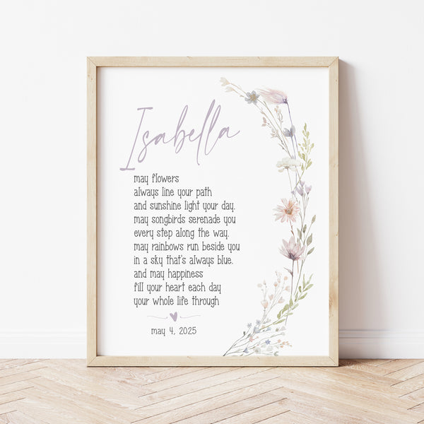 First Holy Communion Gifts For A Girl | Blossom Blessing Print | Ollie + Hank