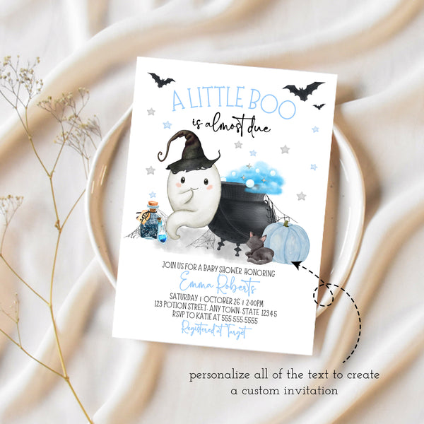 Halloween Baby Shower Invites | A Little Boo Is Almost Due