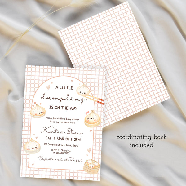 Dumpling Baby Shower Invitation | A Little Dumpling Is On The Way | Ollie + Hank