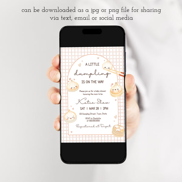 Dumpling Baby Shower Invitation | A Little Dumpling Is On The Way | Ollie + Hank