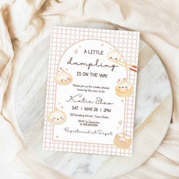 Dumpling Baby Shower Invitation | A Little Dumpling Is On The Way | Ollie + Hank