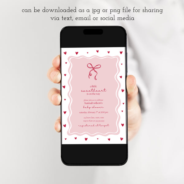 Valentines Baby Shower | A Little Sweetheart Is On The Way Invitation | Ollie + Hank