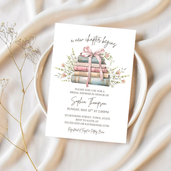 A New Chapter Begins Bridal Shower | Book Themed Bridal Shower | Ollie + Hank