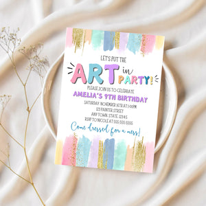 Art Birthday Party | Painting Party Invitation | Ollie + Hank