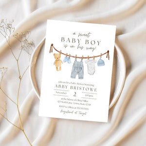 Winnie The Pooh Shower Invitation | Classic Winnie The Pooh Baby Shower