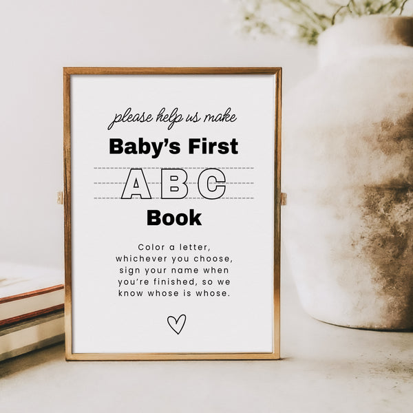 ABC Coloring Book | Baby Shower Activity | Ollie + Hank