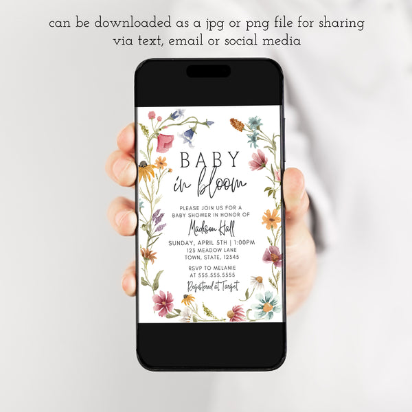 Floral Baby Shower Invitations | Baby In Bloom Baby Shower | Ollie + Hank