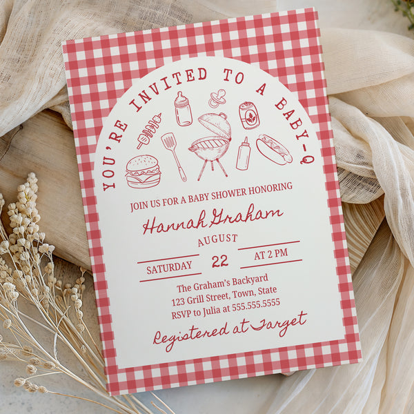 BBQ Baby Shower Invite | Baby Q | Ollie + Hank