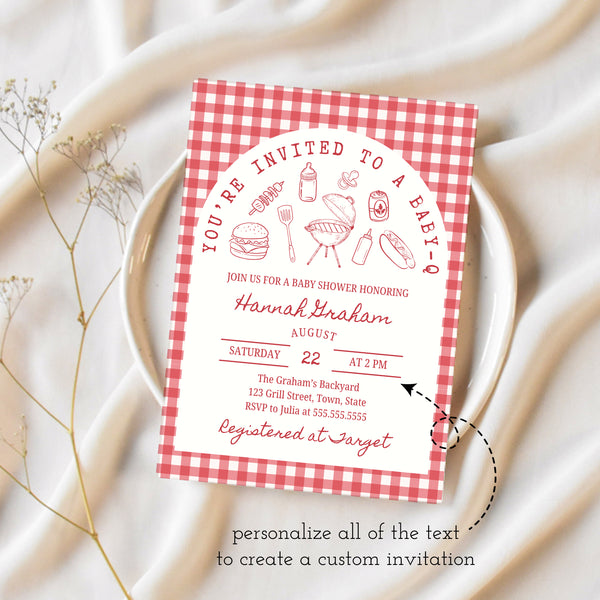 BBQ Baby Shower Invite | Baby Q | Ollie + Hank