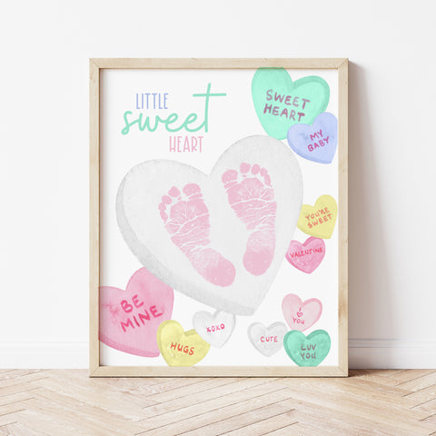 Baby's First Valentines Day | Valentine Footprint Art | Ollie + Hank
