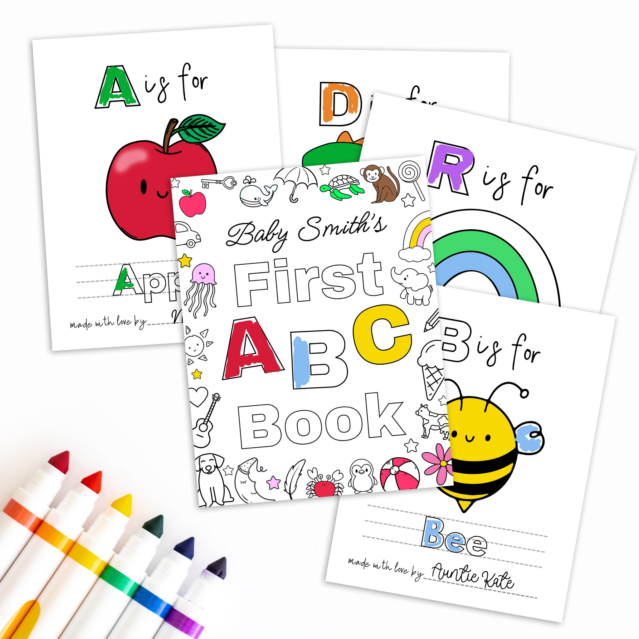 ABC Coloring Book | Baby Shower Activity | Ollie + Hank
