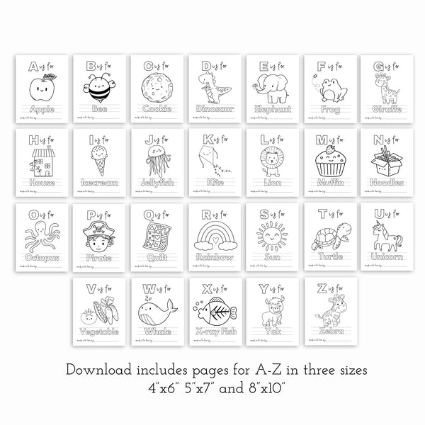 ABC Coloring Book | Baby Shower Activity | Ollie + Hank