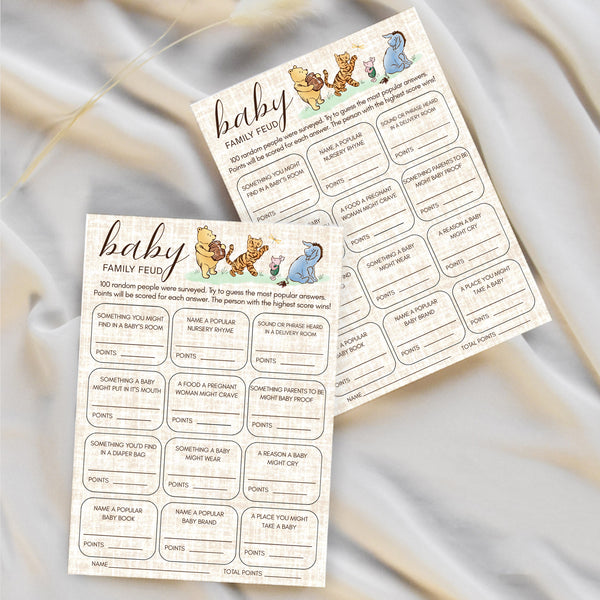 Baby Shower Family Feud | Classic Winnie The Pooh Baby Shower | Ollie + Hank
