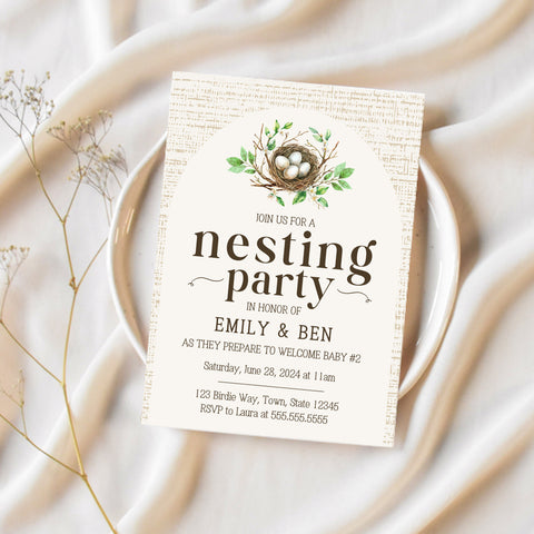 Baby Sprinkle Invitation | Nesting Party | Ollie + Hank