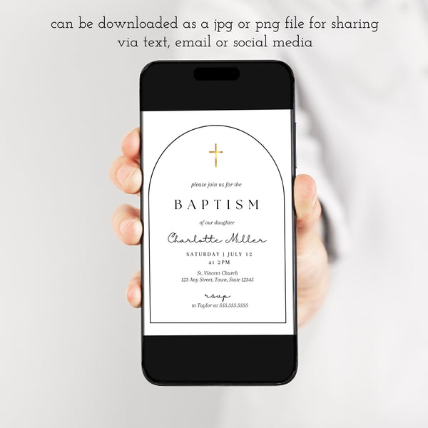 Baptism Invite Card | Baptism Invitation Template | Ollie + Hank