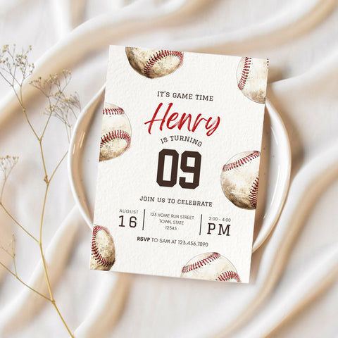 Baseball Party Invitation | Baseball Birthday Party | Ollie + Hank