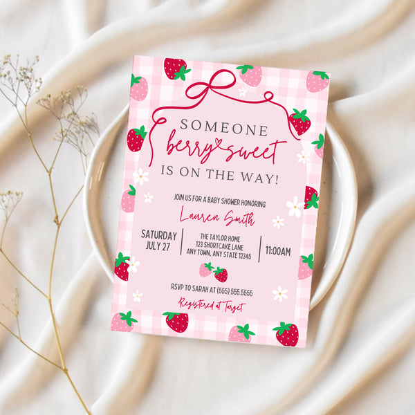 Berry Sweet Baby Shower Invitations | Strawberry Shortcake Baby Shower | Ollie + Hank