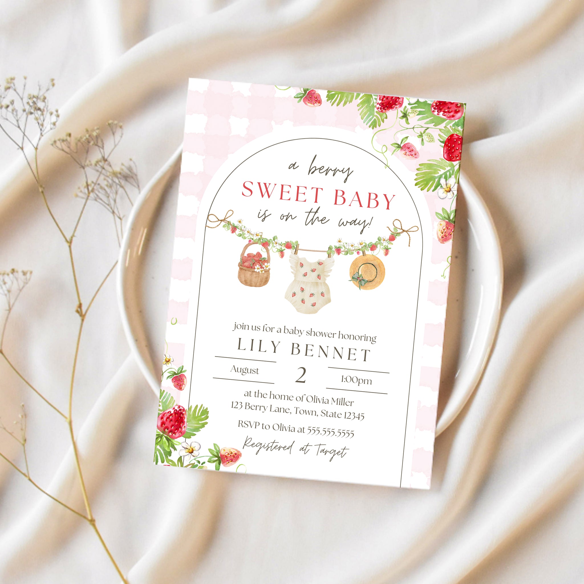 Berry Sweet Baby Shower Invitations | Strawberry Baby Shower | Ollie + Hank
