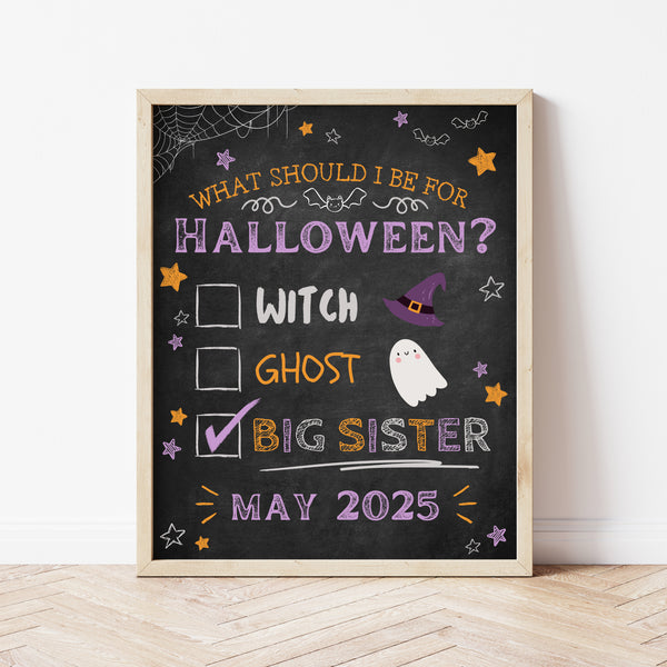 Big Sister Sign | Halloween Pregnancy Announcement | Ollie  + Hank