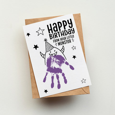 Handprint Card | Birthday Card For Daddy | Ollie + Hank